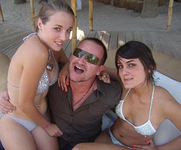 Bono with teens