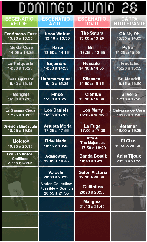 Horarios Vive Latino 2009