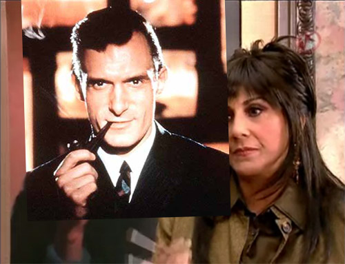Hugh Hefner detras de Patito Feo